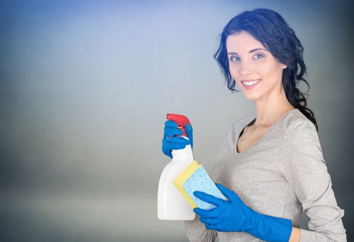 Carpet cleaning preparation in a home interior before final drying